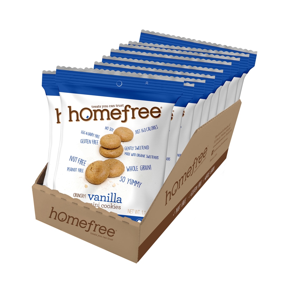 Homefree Vanilla Mini Cookies, 1.1 Oz, Case Of