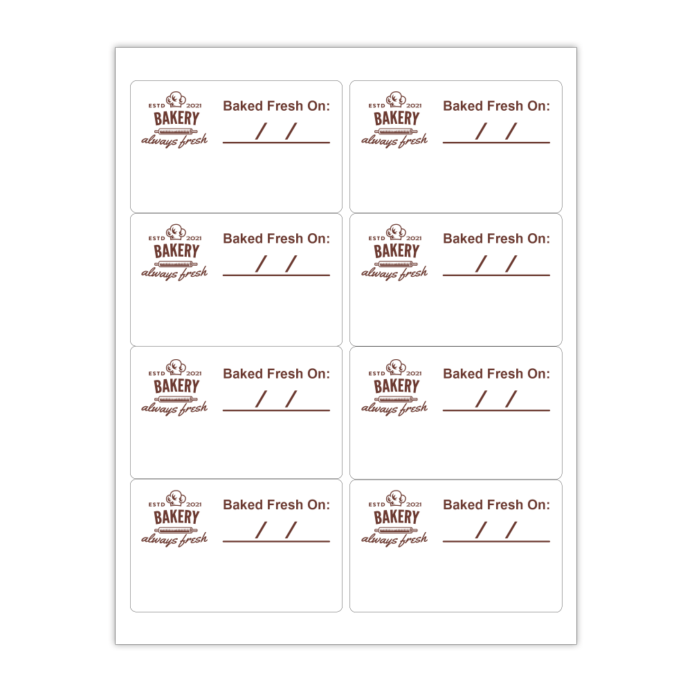 Custom 1-Color Laser Sheet Labels And Stickers, 2-1/2"