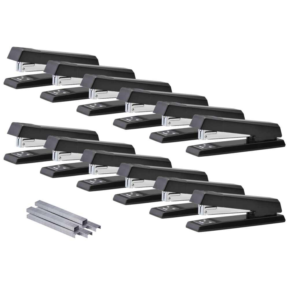Bostitch No-Jam Premium Desktop Stapler, Full-Strip, Black,