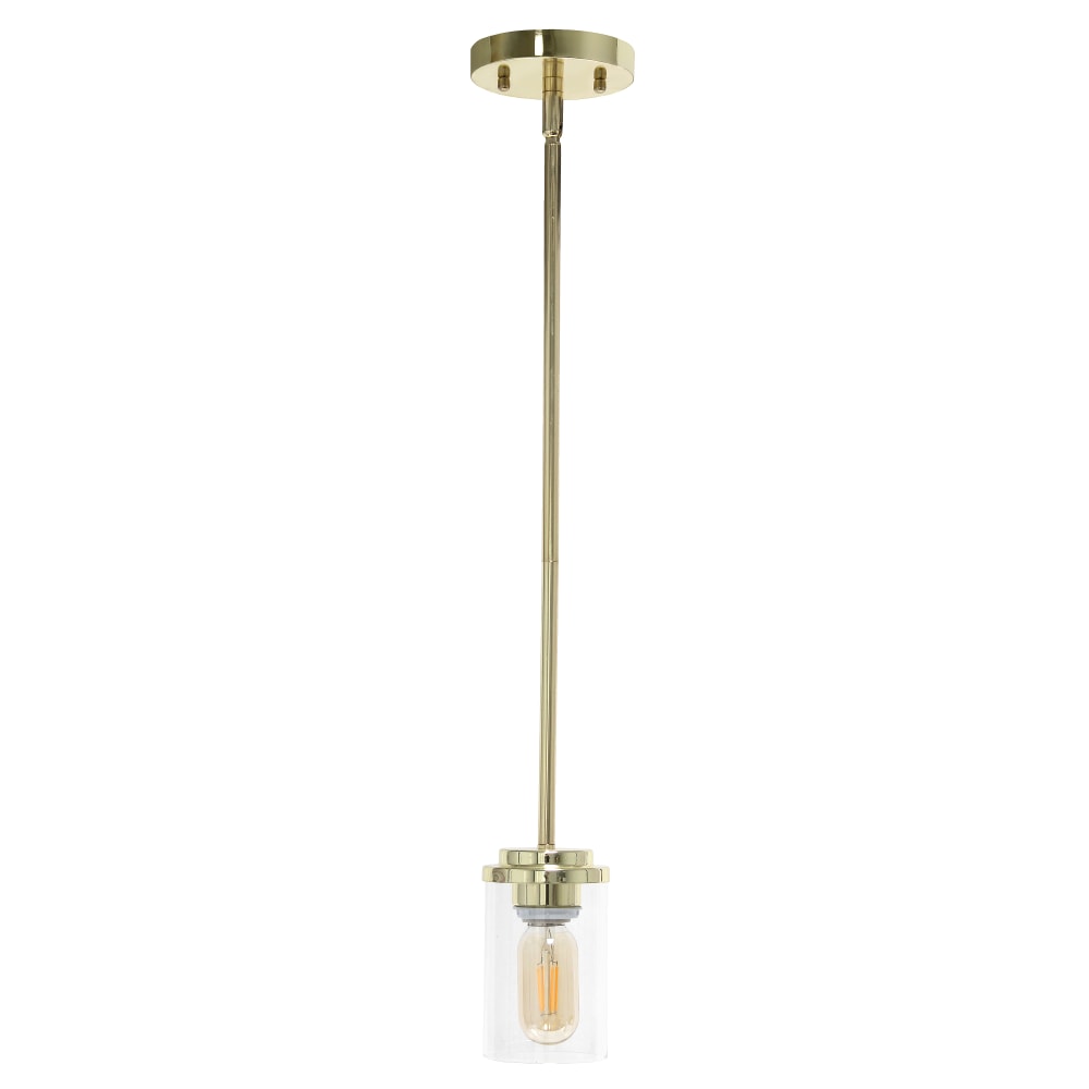 Lalia Home 1-Light Hanging Glass Pendant Fixture, 4-3/4"W,