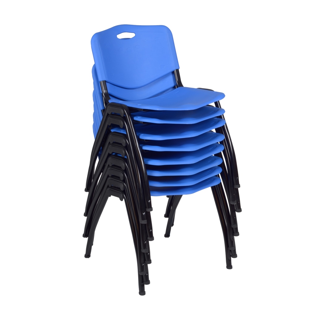 Regency M Breakroom Stacking Chairs, Chrome/Blue, Pack Of