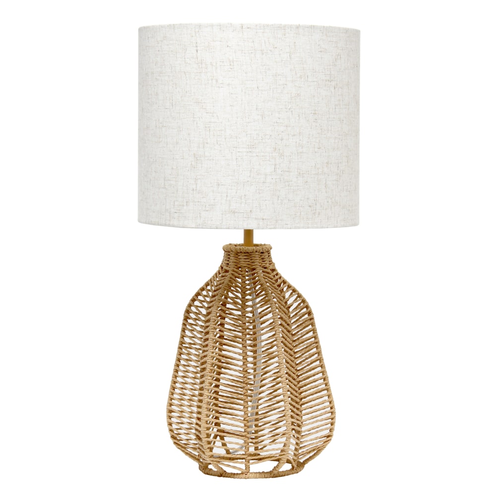 Lalia Home Vintage Rattan Wicker-Style Paper Rope Table