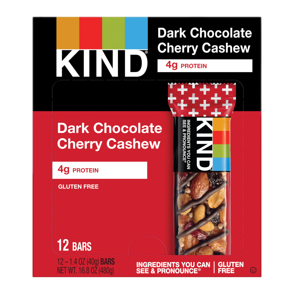 KIND Snack Bars, Dark Chocolate Cherry Cashew, 1.4