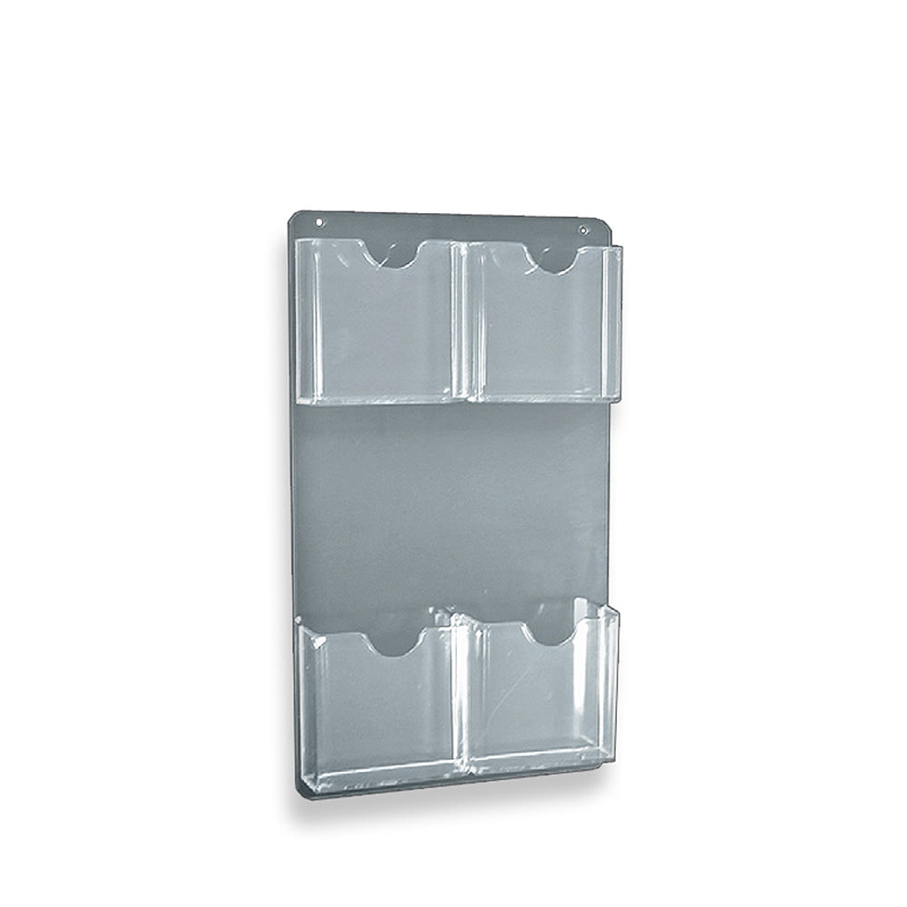 Azar Displays Wall-Mount Brochure Holders, 4 Pockets, 9