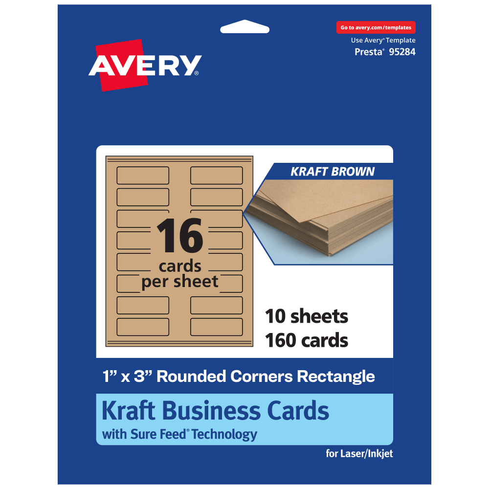 Avery® Printable Rounded Corner Mini Business Cards With