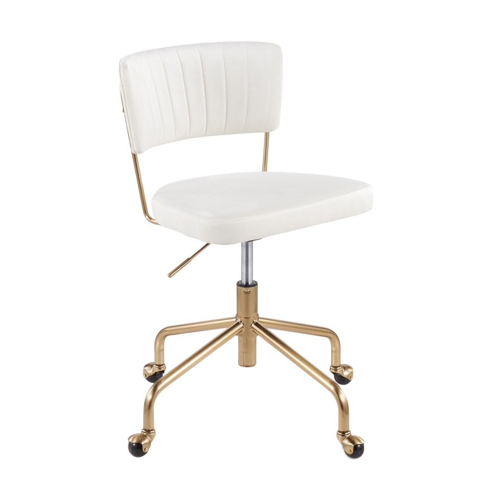LumiSource Tania Mid-Back Task Chair, Gold/Cream