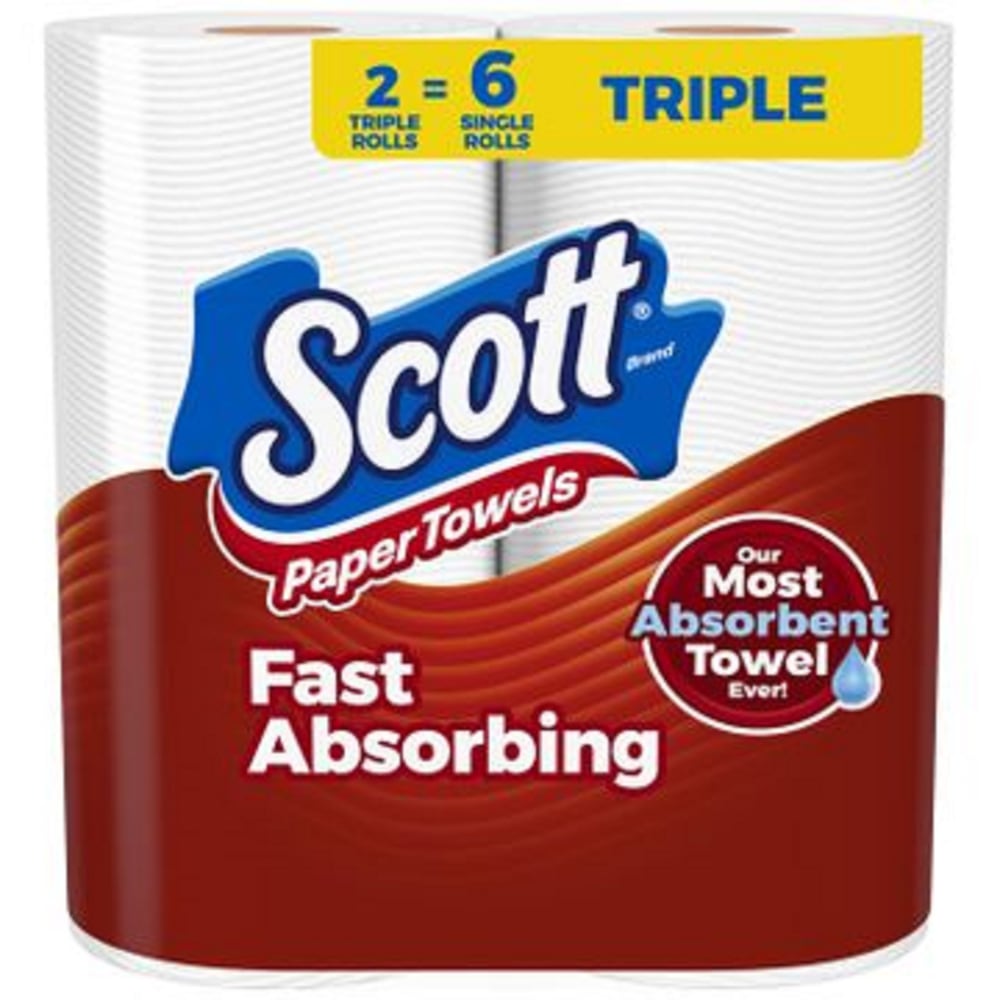 Scott Paper Towels, Choose-A-Sheet, 2 Triple Rolls =