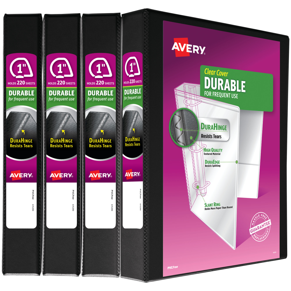 Avery® Durable View 3 Ring Binders, 1" Slant