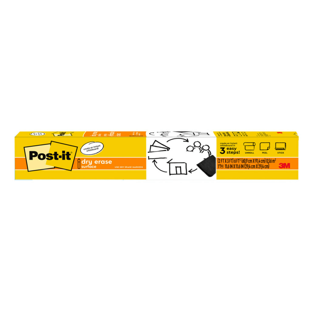 Post it® Non-Magnetic Dry-Erase Whiteboard Surface, 24" x