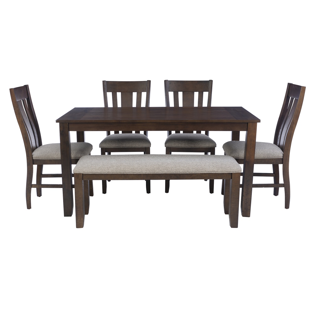Powell Greta 6-Piece Dining Set, Brown/Beige