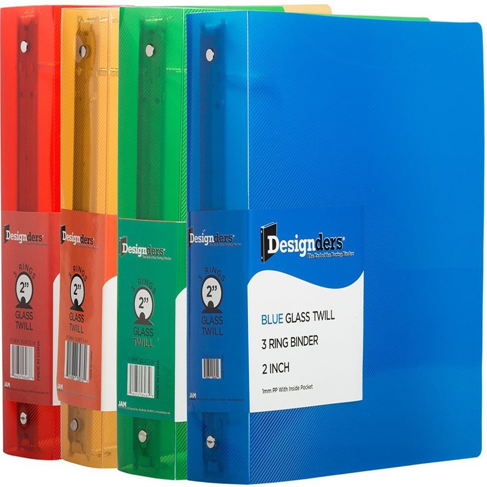 JAM PAPER 3 Ring Plastic Binder, 2 inch,