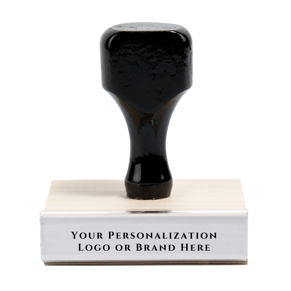 Custom Wood Handle Traditional Rubber Stamp, Rectangle, 2"