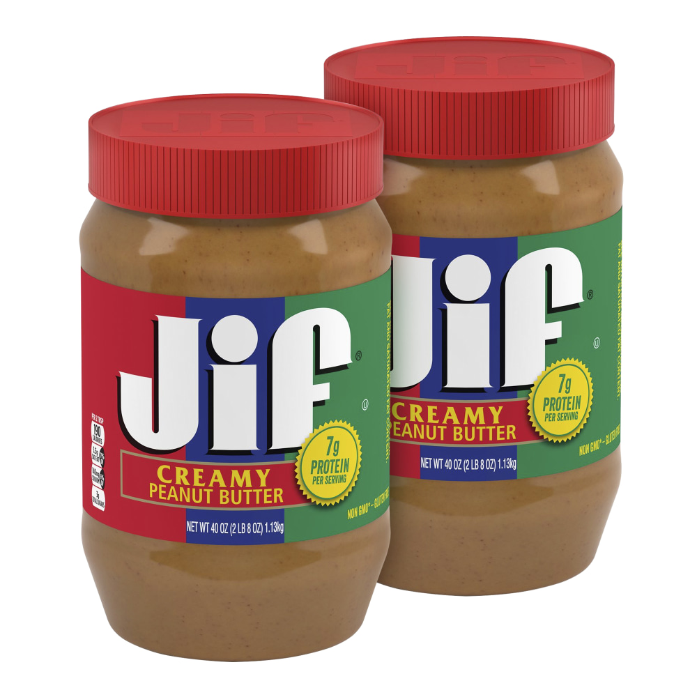 Jif Creamy Peanut Butter, 40 Oz, Pack Of