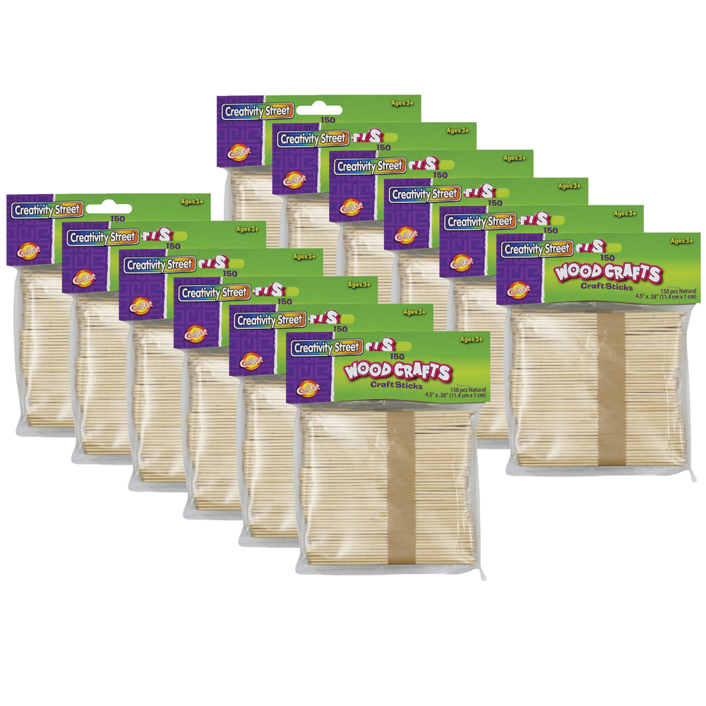 Creativity Street Natural Wood Craft Sticks, 4-1/2" x