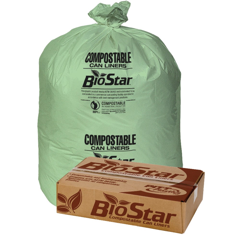 Pitt Plastics Compostable Liners, 1-mil, 40" x 46",