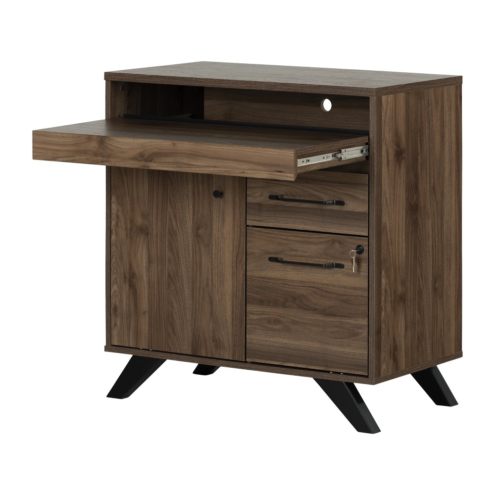 South Shore Flam 33"W Multi-Function Secretary Desk, Natural