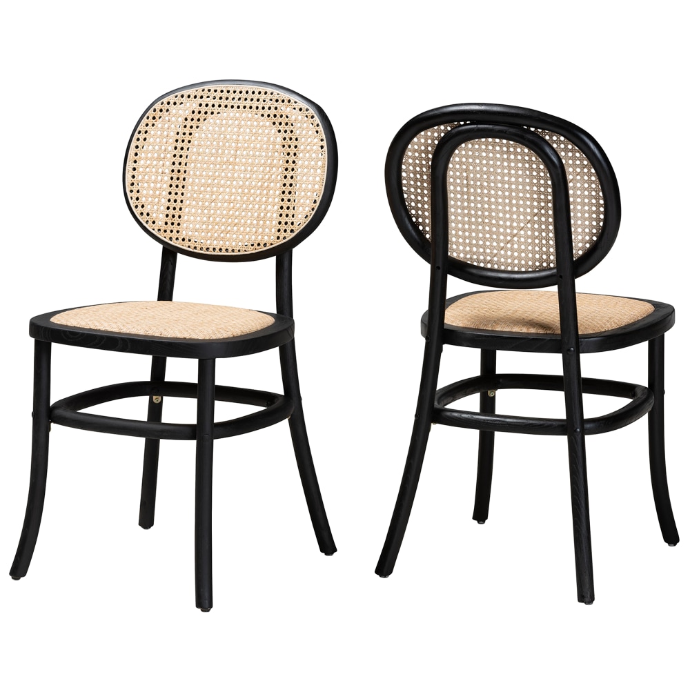 Baxton Studio Garold Dining Chairs, Beige/Black, Set Of