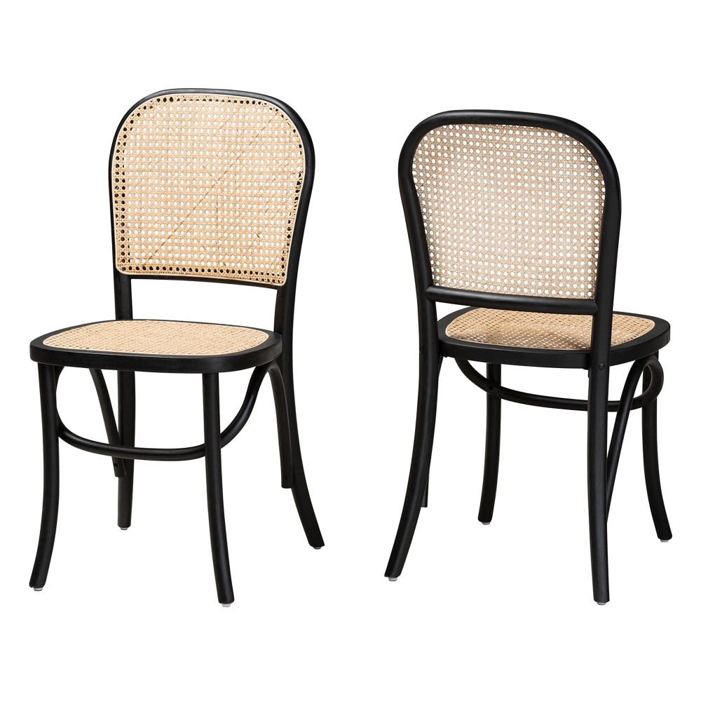 Baxton Studio Cambree Dining Chairs, Beige/Black, Set Of
