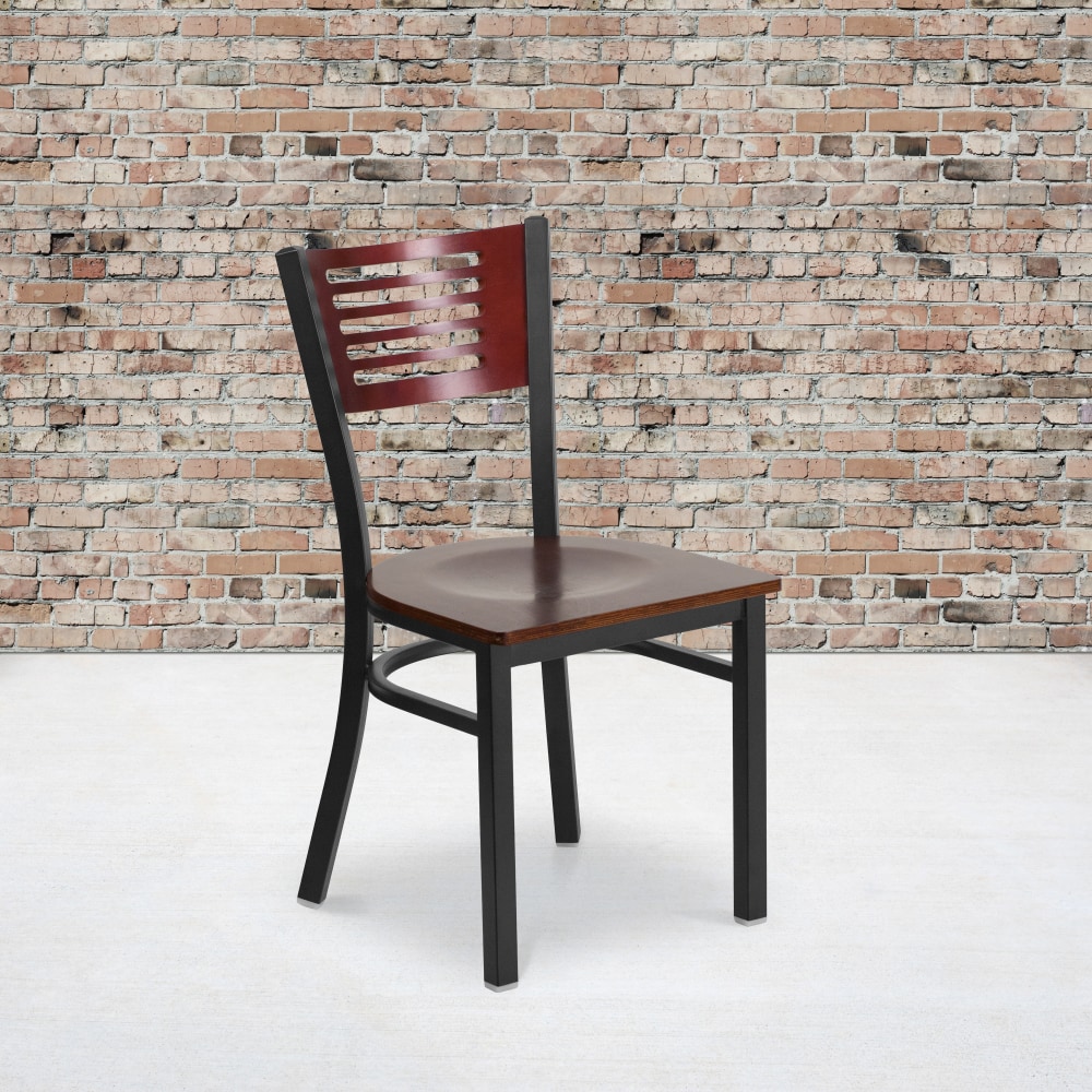 Flash Furniture Decorative Slat Back Metal Restaurant Chair,