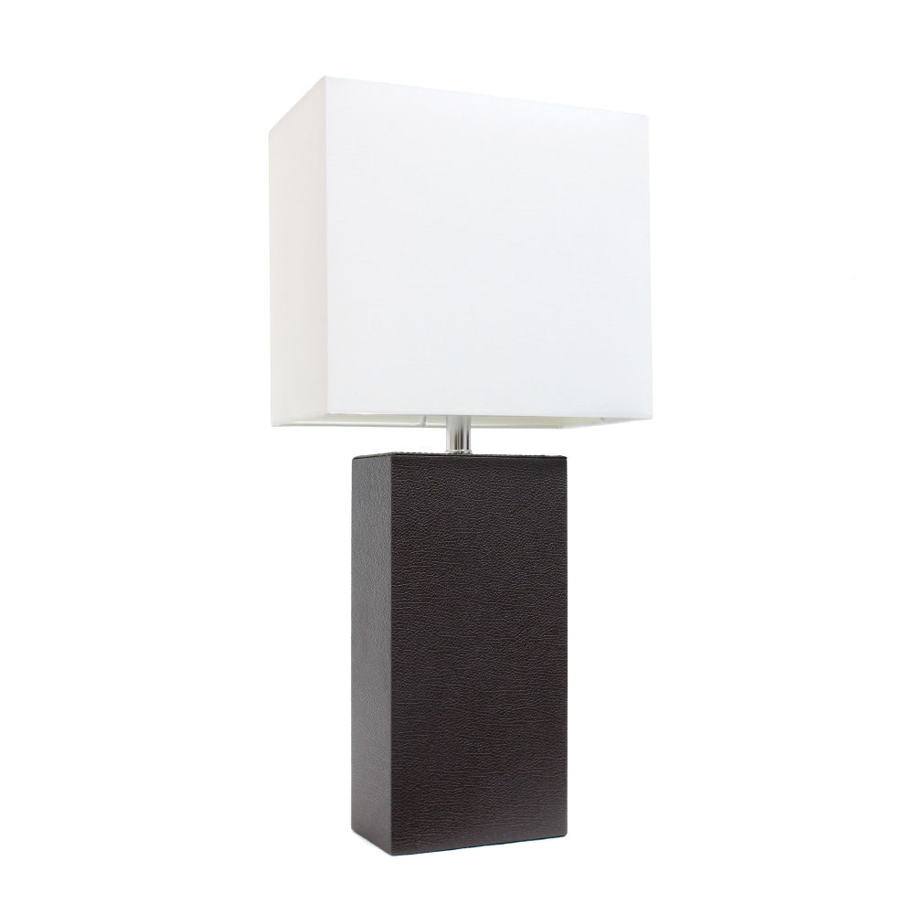 Elegant Designs Modern Leather Table Lamp, 21"H,