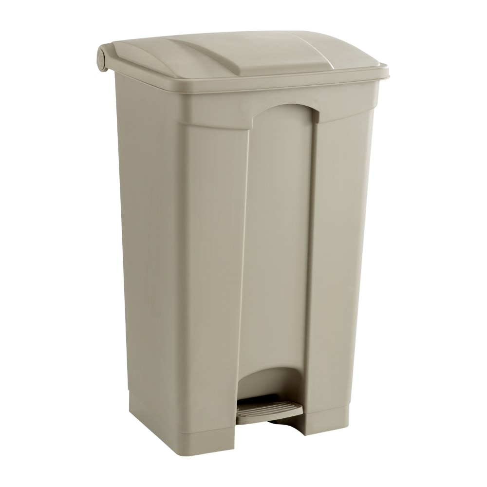 Safco® Plastic Step-On Receptacle, 23 Gallon, Tan