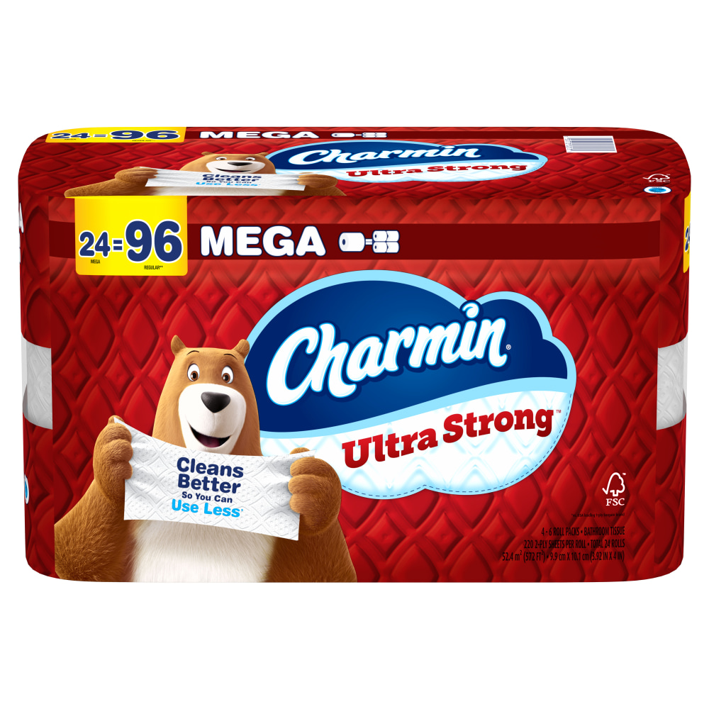 Charmin Ultra Strong Toilet Paper Mega Rolls, 4”