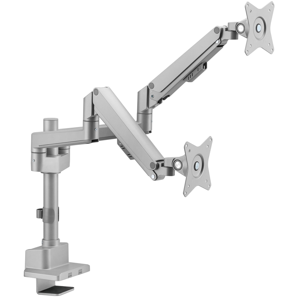 Mount-It! Full Motion Dual Monitor Desk Mount, Silver