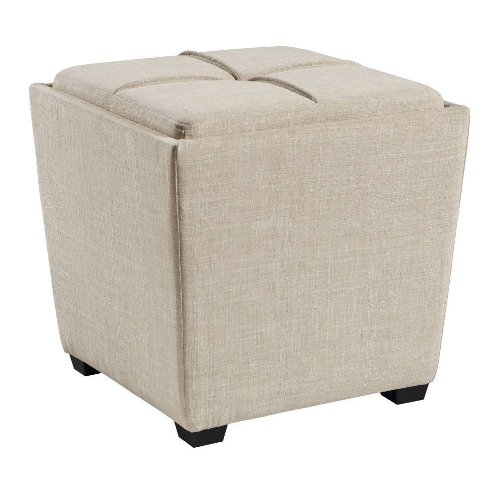Office Star™ Rockford Storage Ottoman, Cream
