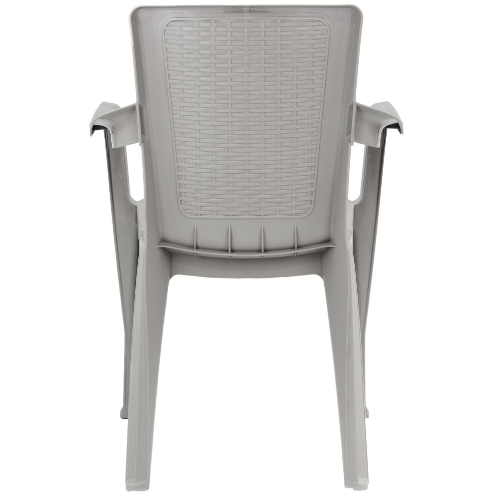 Inval Stackable Patio Dining Chairs, Plastic, Taupe, Pack
