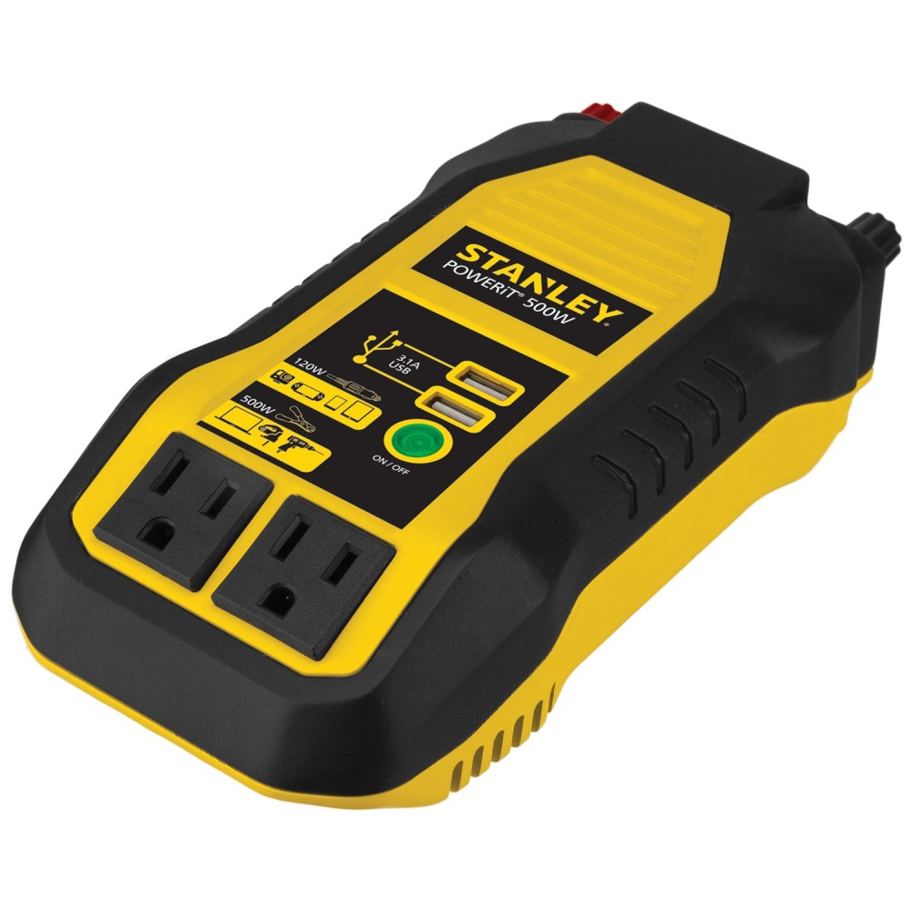 Stanley 500W Power Inverter For DC Plug, Black/Yellow,