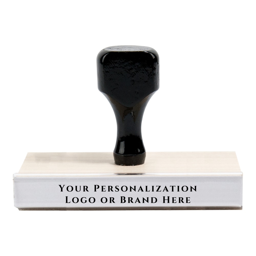 Custom Wood Handle Traditional Rubber Stamp, Rectangle,