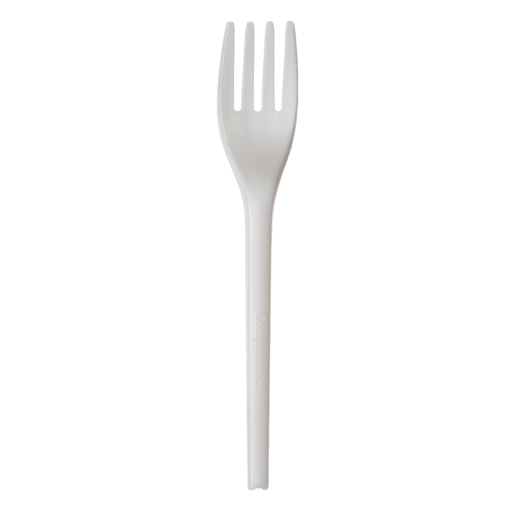 Highmark® ECO Compostable Forks, 6-1/2", White, Pack Of