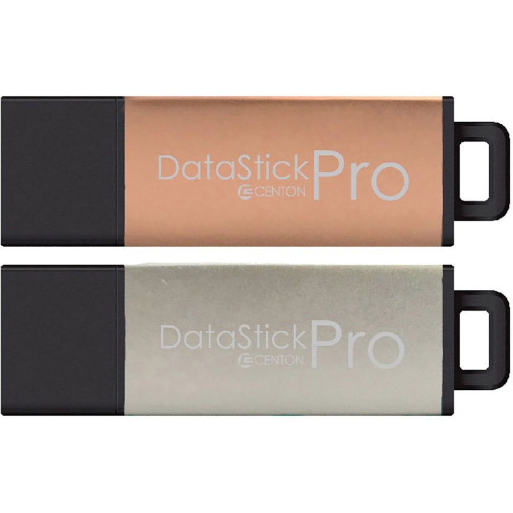 Centon USB 3.2 Flash Drive, 128GB, SIlver/RSG, 2-pack
