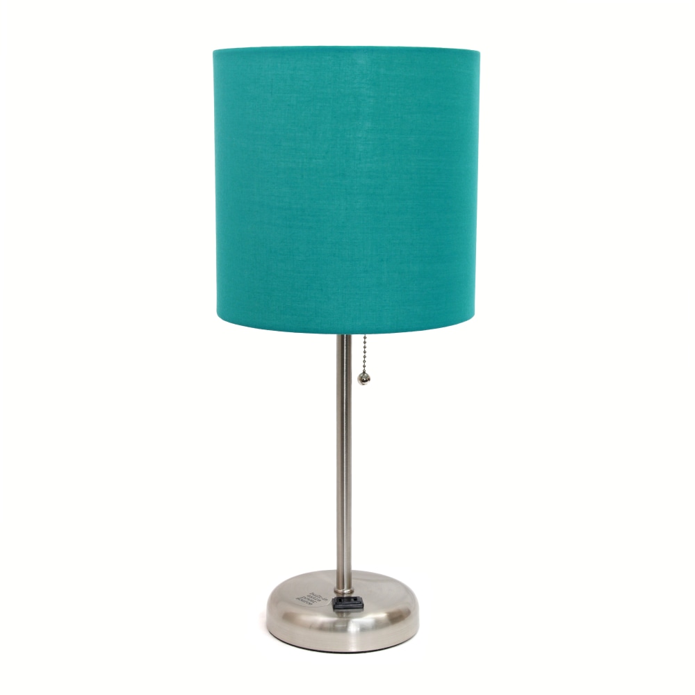 LimeLights Stick Lamp with Charging Outlet and Teal