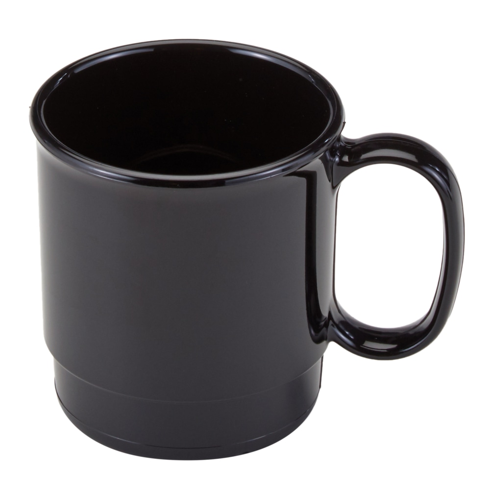 Cambro Camwear Dinnerware Mugs, 7.5 Oz, Black, Pack