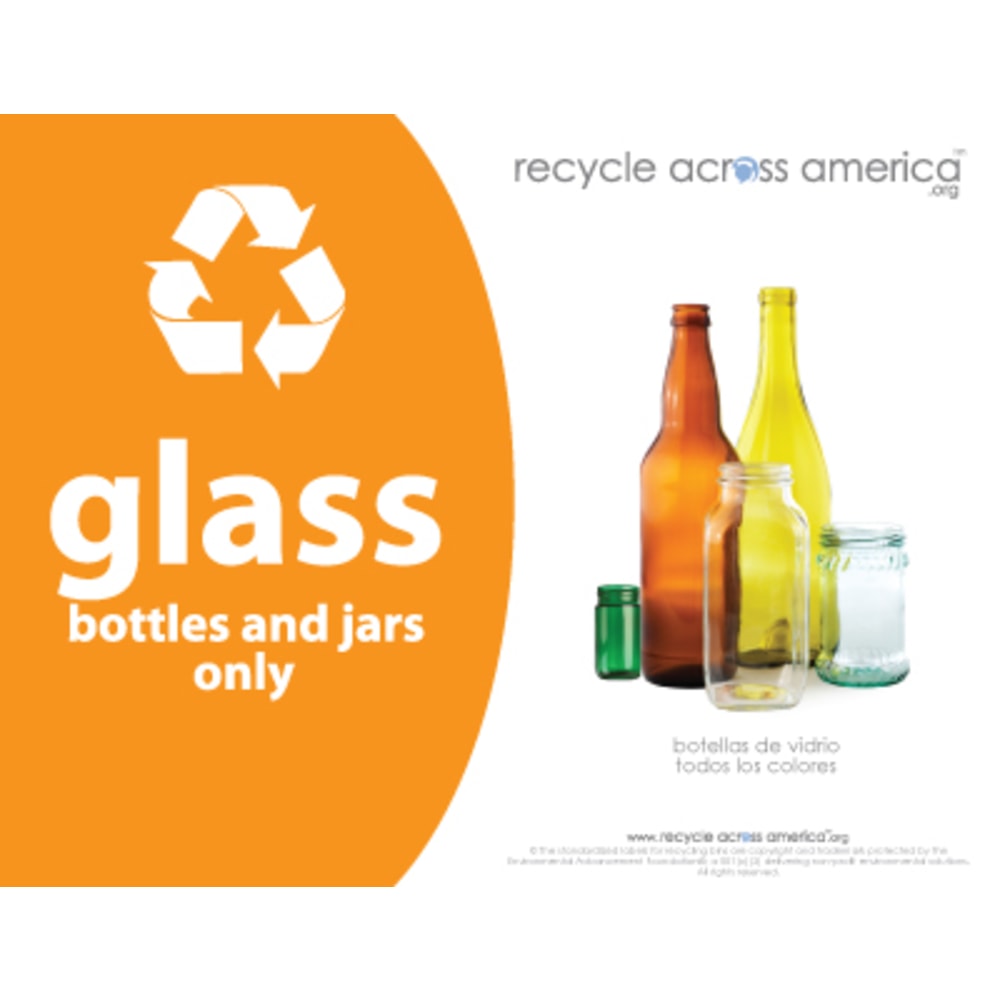 Recycle Across America Glass Standardized Recycling Label,