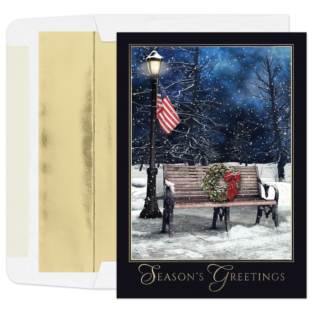 Custom Embellished Holiday Cards And Foil Envelopes, 7-7/8"