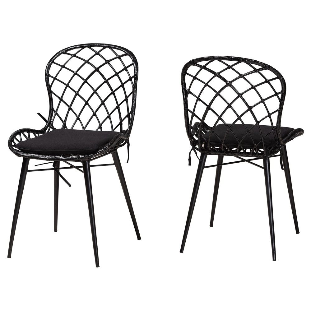 bali & pari Sabelle Rattan Dining Accent Chairs,