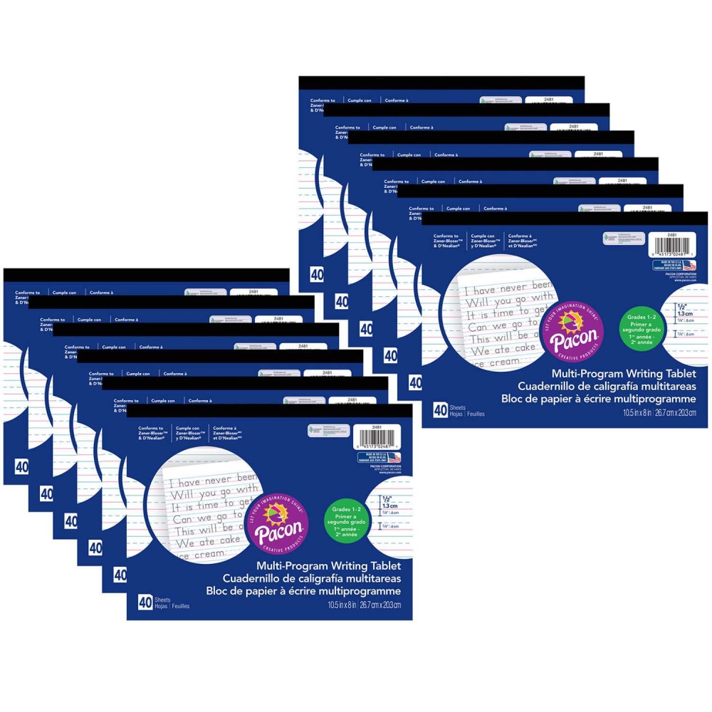 Pacon® Multi-Program Horizontal Handwriting Tablets, 1/2"