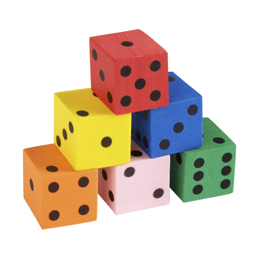 Office Depot® Brand Foam Dice, Assorted Colors, Pre-K,