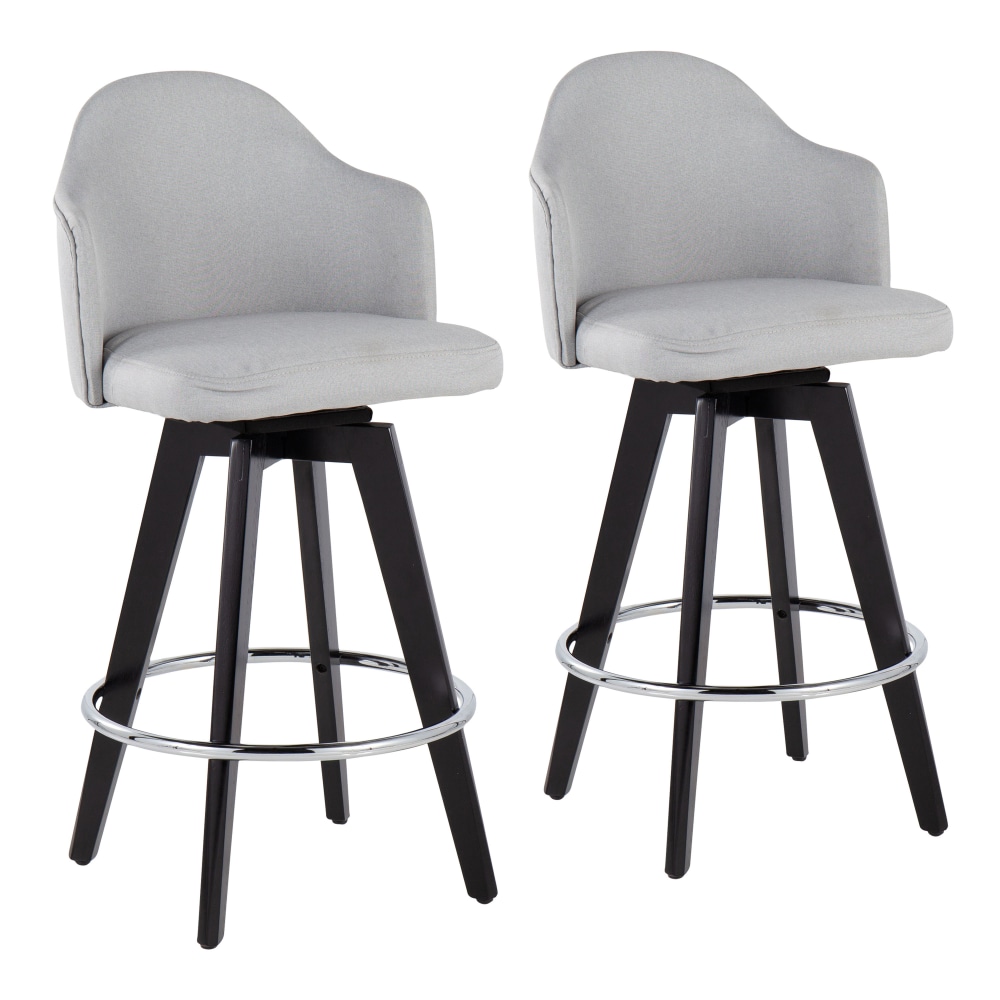 LumiSource Ahoy Counter Stools, Light Gray/Black, Set Of