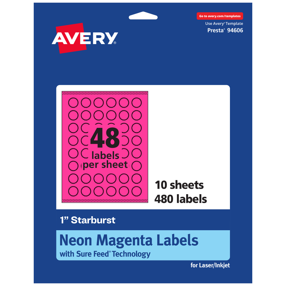 Avery® Print-To-The-Edge Labels With Sure Feed® Technology,