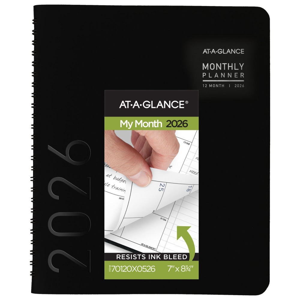 AT-A-GLANCE® Contemporary 2026 Monthly Planner, Black, Medium,