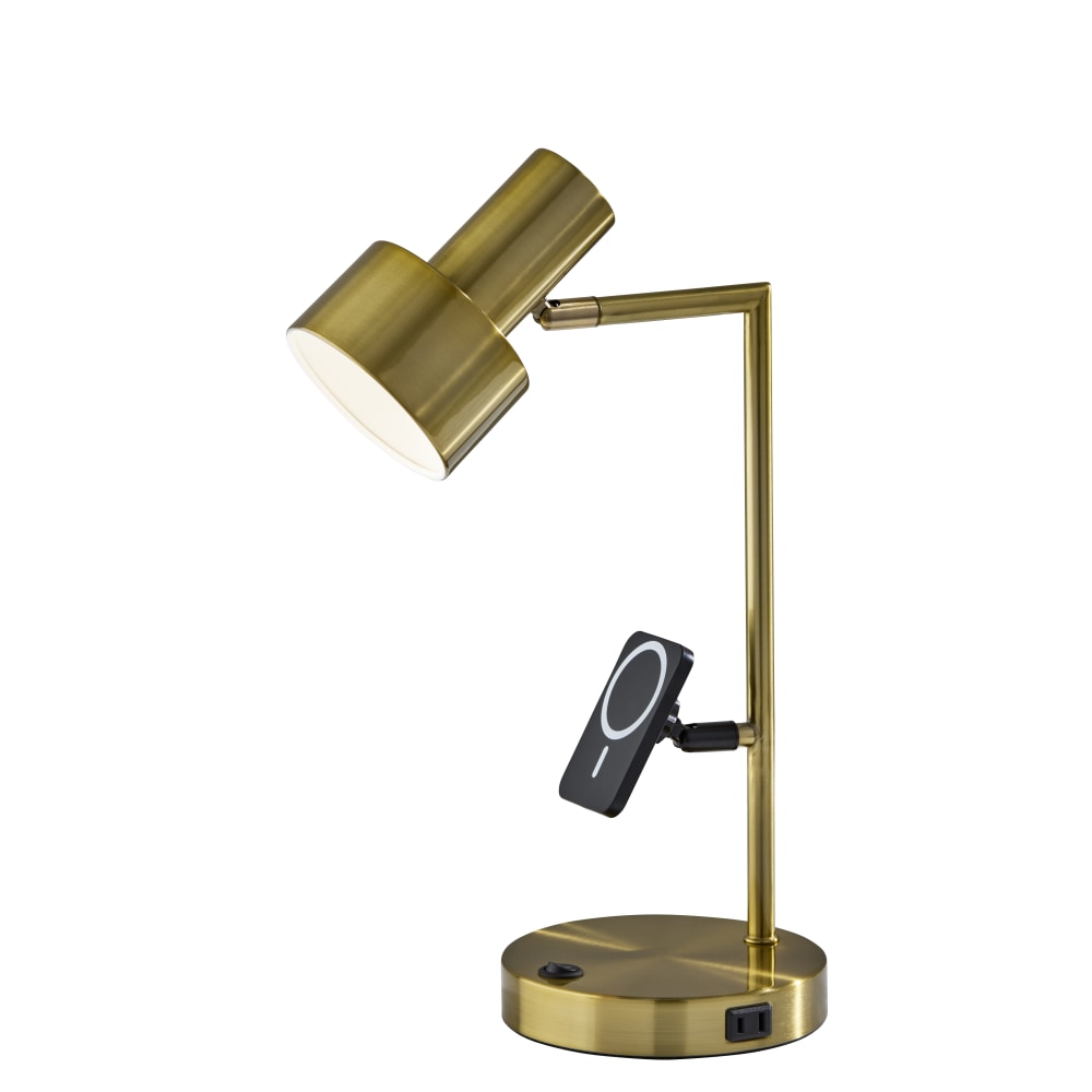 Adesso Rowe Supercharger 19"H Desk Lamp, Antique Brass