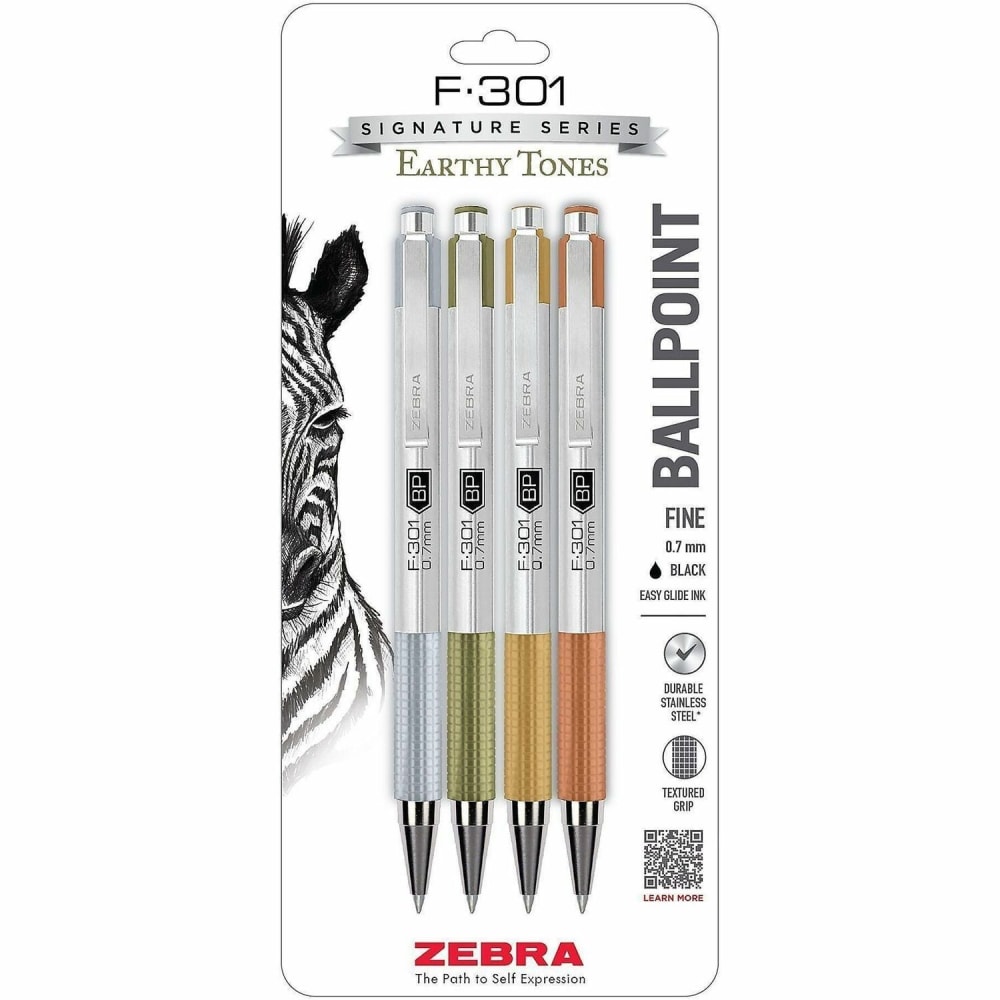 Zebra Pen F-301 EarthyTones Retractable Ballpoint Pens -