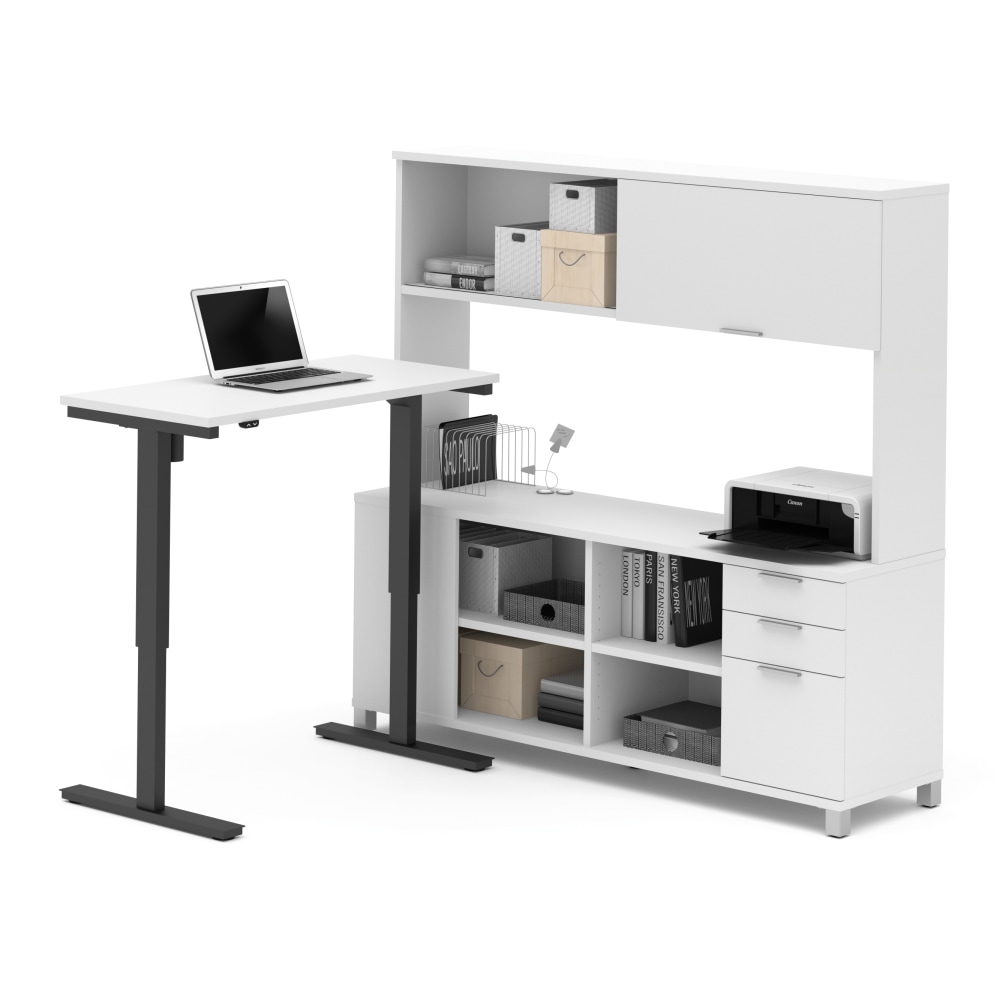 Bestar Pro-Linea 72"W L-Shaped Standing Corner Desk With