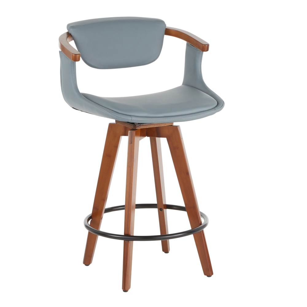 LumiSource Oracle Counter Stool, Walnut/Gray