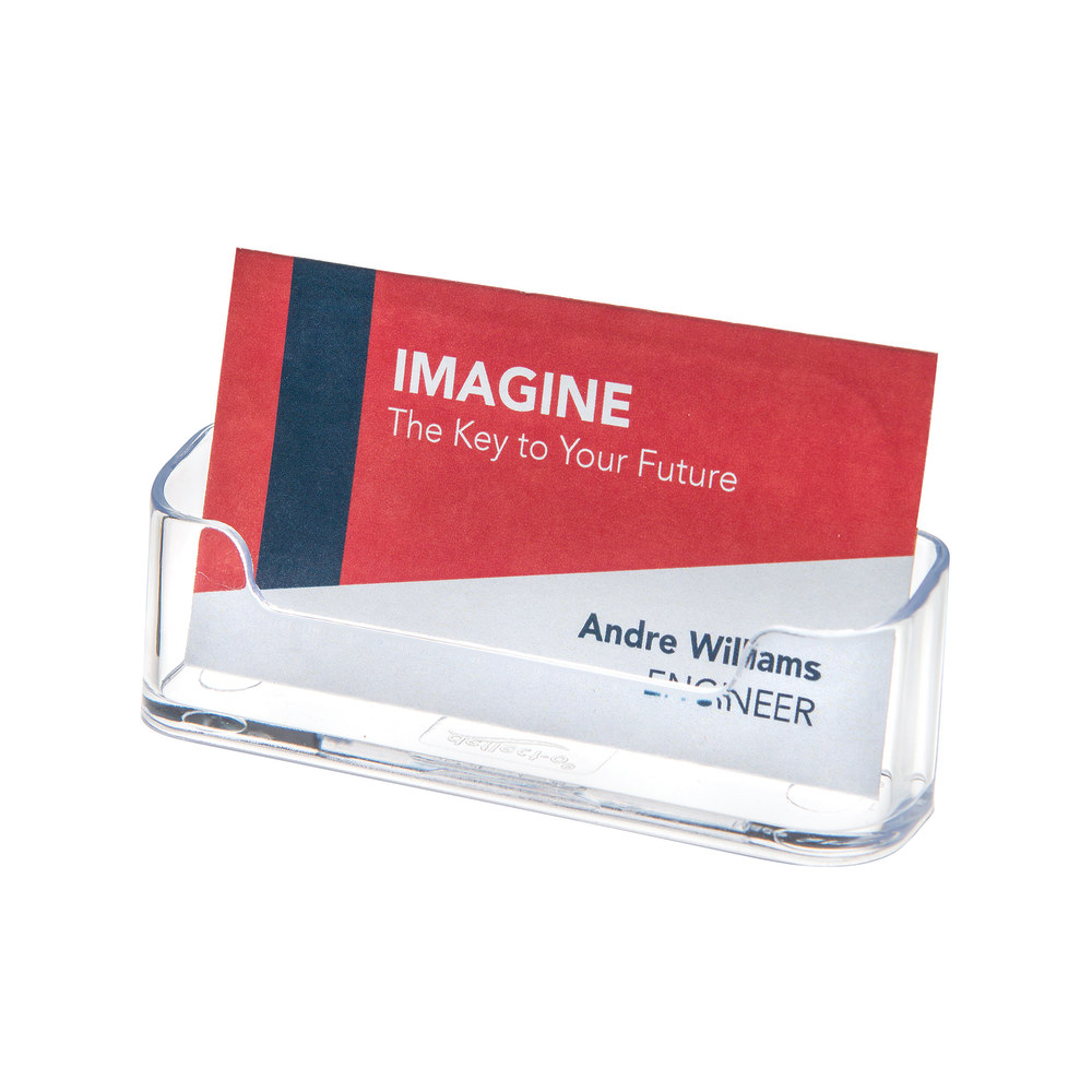 Deflecto Single-Compartment Business Card Holder, 50-Card