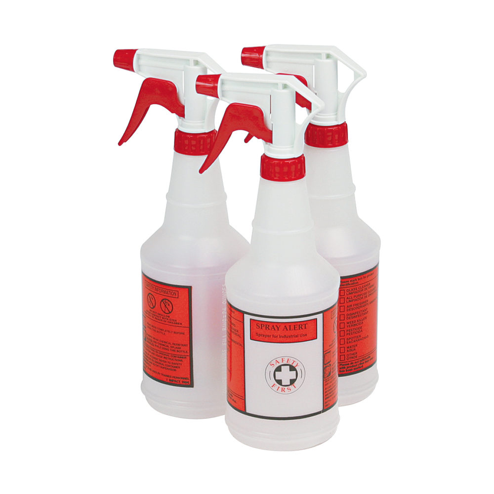 Unisan Plastic Sprayer Bottles, 24 Oz, Translucent White,