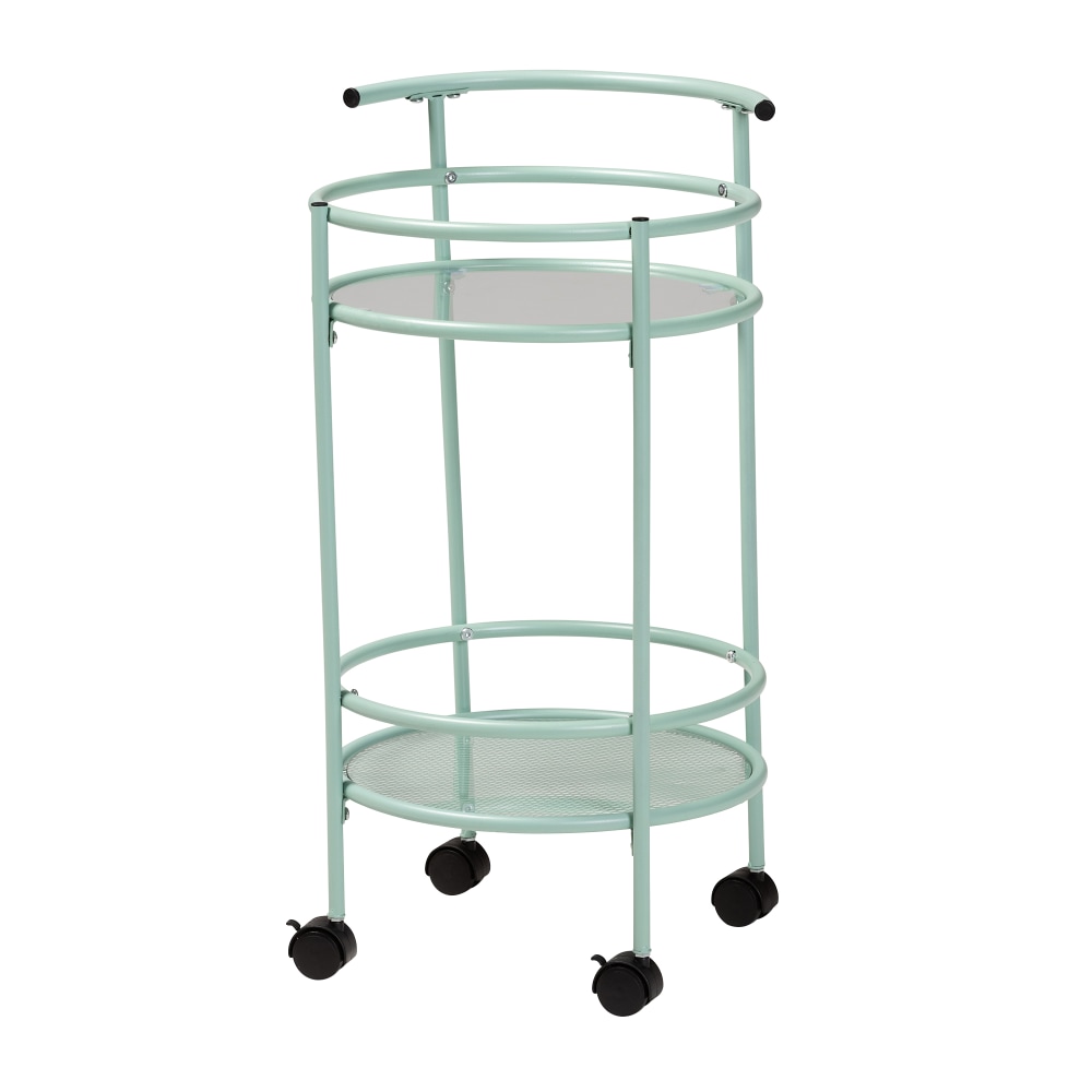 Baxton Studio Newell Mid-Century Modern 2-Tier Kitchen Cart,
